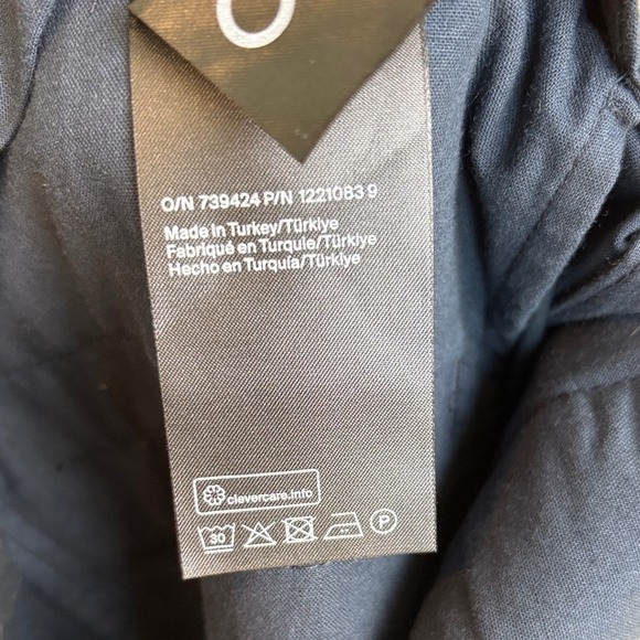 COS Dark Navy Tapered Pants Cotton Minimalist Tailored Trousers 8-10 Like New - Picture 6 of 8